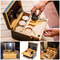 Bamboo LockSafe Organizer Box With Rolling Tray And Storage Compartments 0