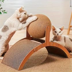 vertical cat scratching ball & board toy with corrugated column