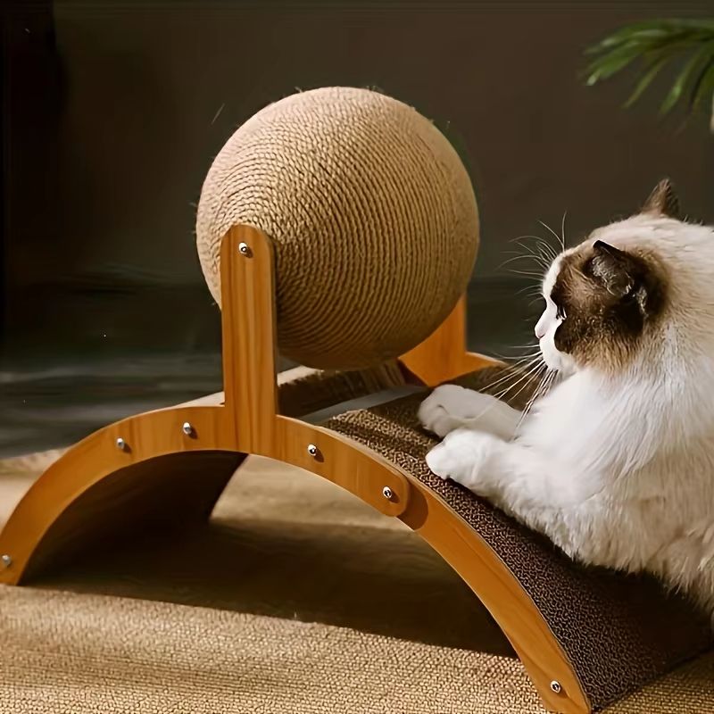 Vertical Cat Scratching Ball Board Toy With Corrugated Column 4
