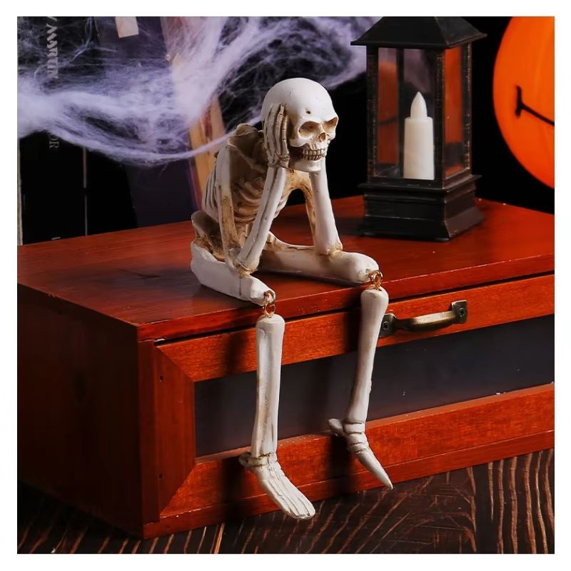 Realistic Resin See No Evil Speak No Evil Hear No Evil Skeleton Figurine Set 5