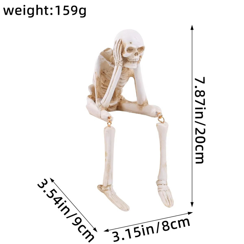 Realistic Resin See No Evil Speak No Evil Hear No Evil Skeleton Figurine Set 6