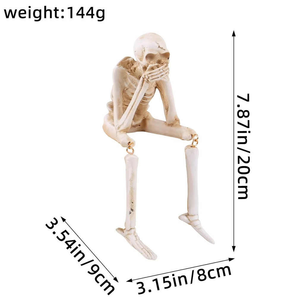 Realistic Resin See No Evil Speak No Evil Hear No Evil Skeleton Figurine Set 8