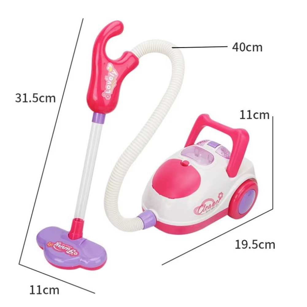 Kids Electric Pretend Vacuum Cleaner Toy With Lights And Broom Set 5