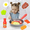 8Piece Kids Pretend Play Kitchen Food Cookware Set With Pot Veggie Meat Bread Omelette And Hot Dog 2