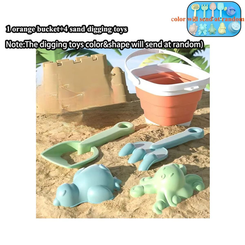 Folding Beach Sand Water Play Set With Bucket Outdoor Summer Toy For Kids 9