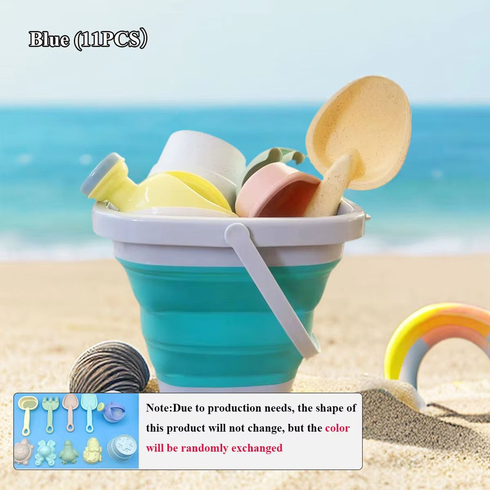 Folding Beach Sand Water Play Set With Bucket Outdoor Summer Toy For Kids 10