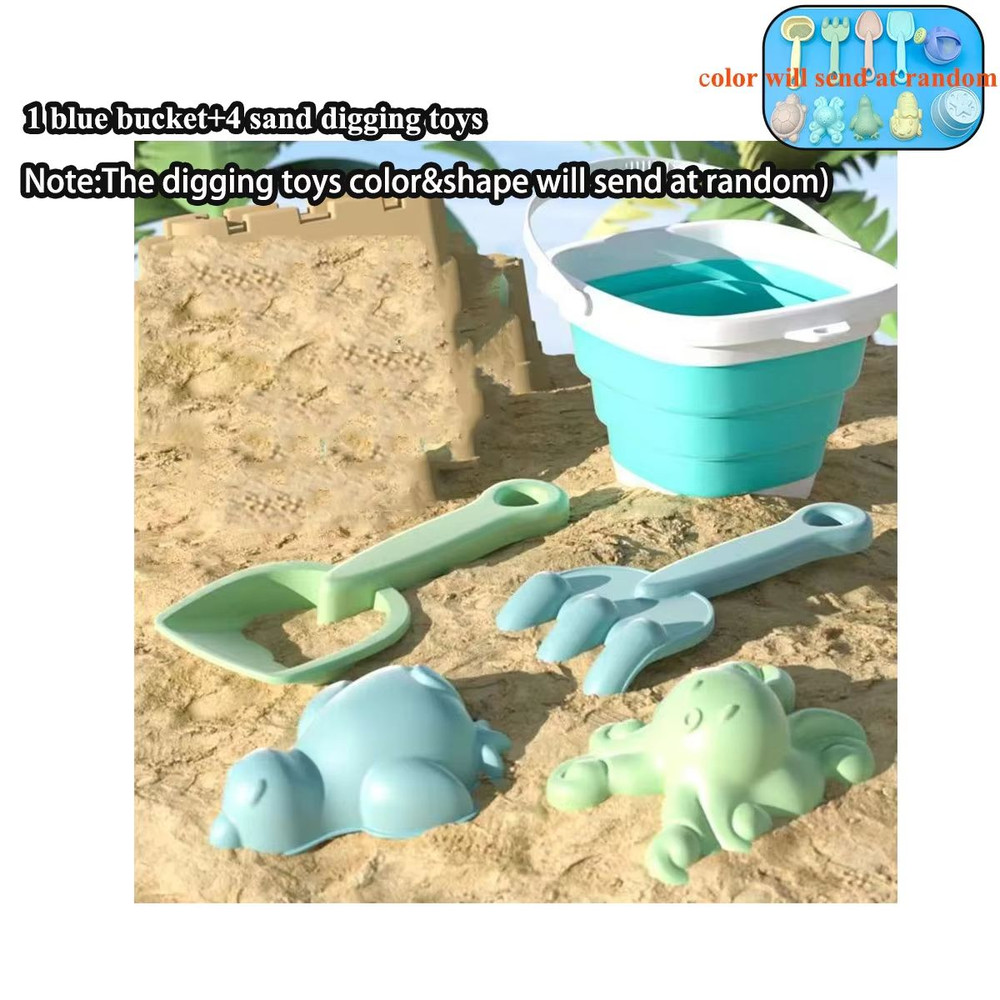 Folding Beach Sand Water Play Set With Bucket Outdoor Summer Toy For Kids 11