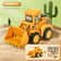 PressAndGo Construction Vehicle Toy Excavator And Bulldozer Sliding Car For Kids 5
