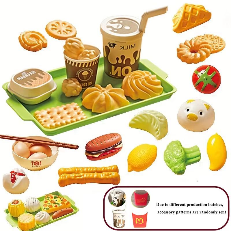 Mini Hamburger Cookie Play Food Set For Kids Kitchen Play 0