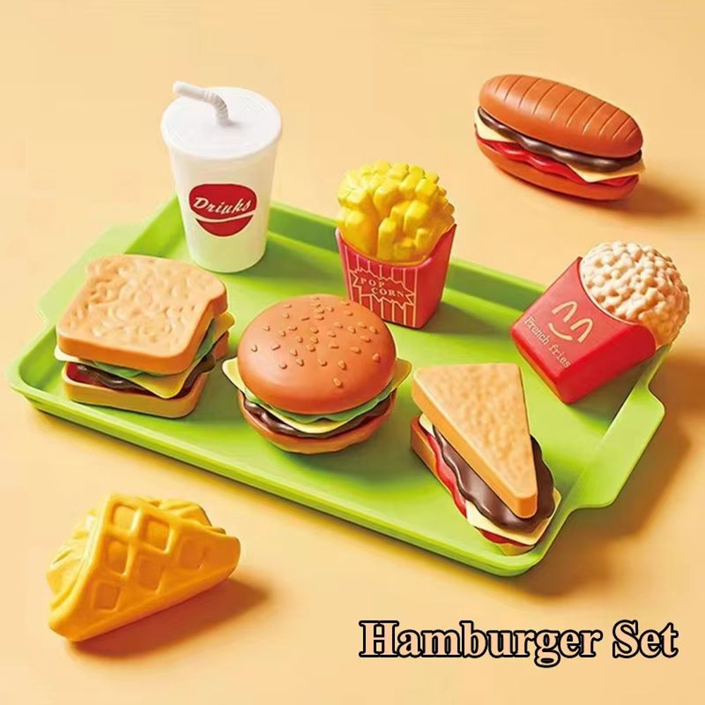 Mini Hamburger Cookie Play Food Set For Kids Kitchen Play 6