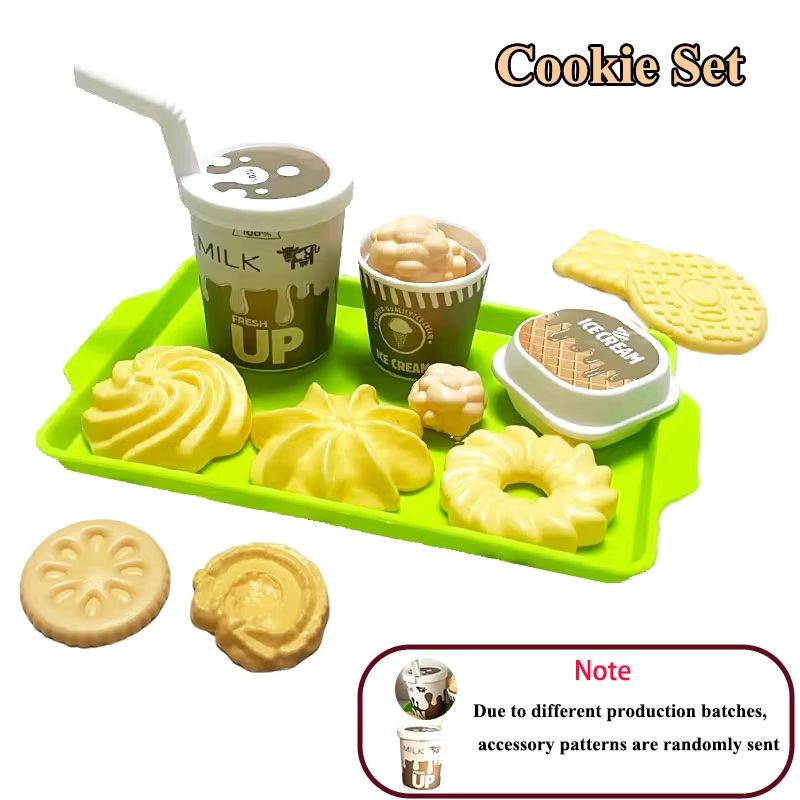 Mini Hamburger Cookie Play Food Set For Kids Kitchen Play 7