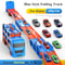 Large Car Transporter Truck With Folding Race Track And Alloy Cars For Kids 5