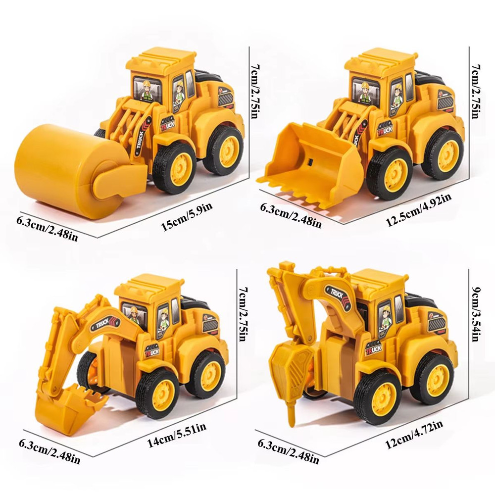 Compact Sliding Excavator And Bulldozer Kids Construction Vehicle Toy 1
