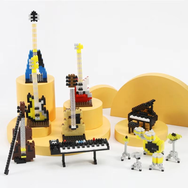 Mini Musical Instrument Building Bricks Set Piano And Guitar Series 1
