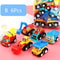 Mini Tractor Fire Truck Pull Back Car Set 3