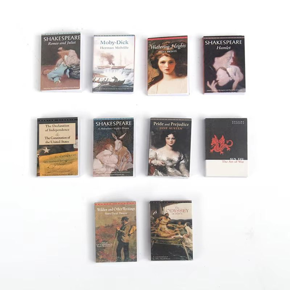 Mini 1 12 Dollhouse Vintage Book Set 10 Piece Decor Collection 4