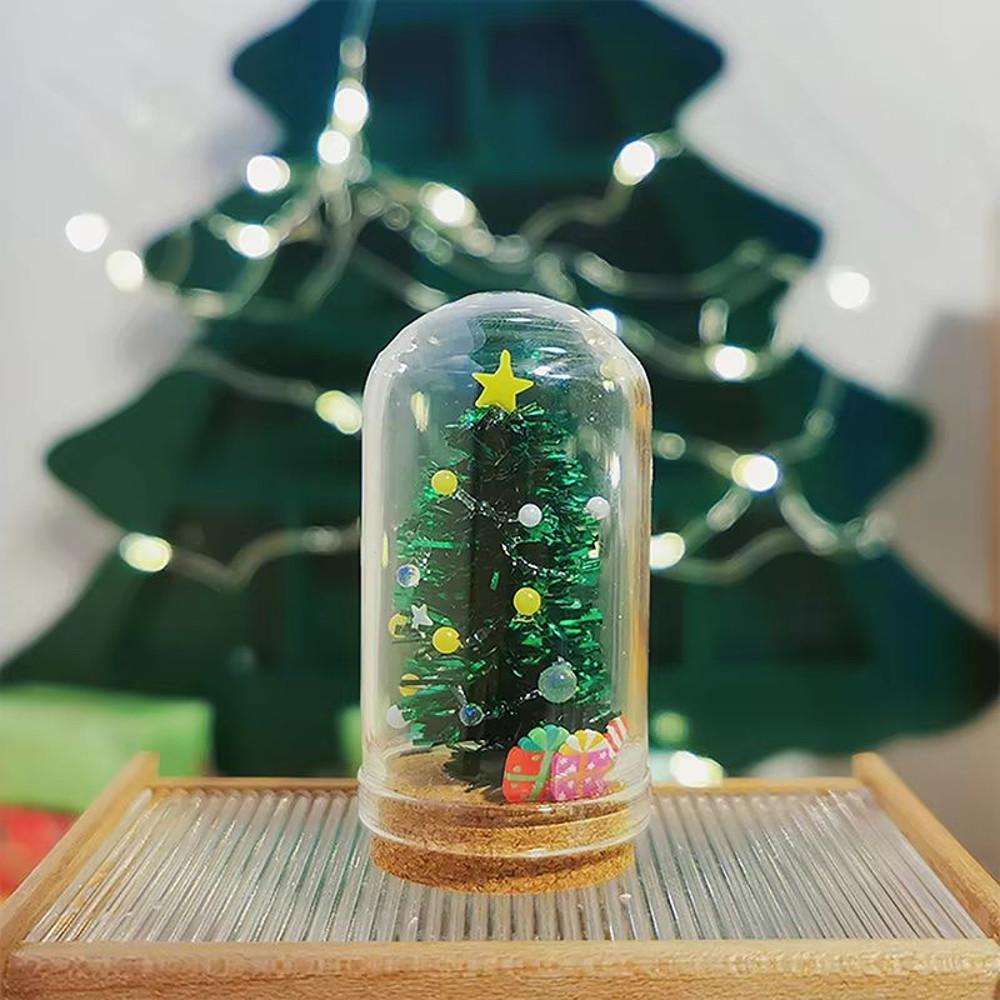 Miniature Glass Christmas Tree Dollhouse Decor Bottle Model 1