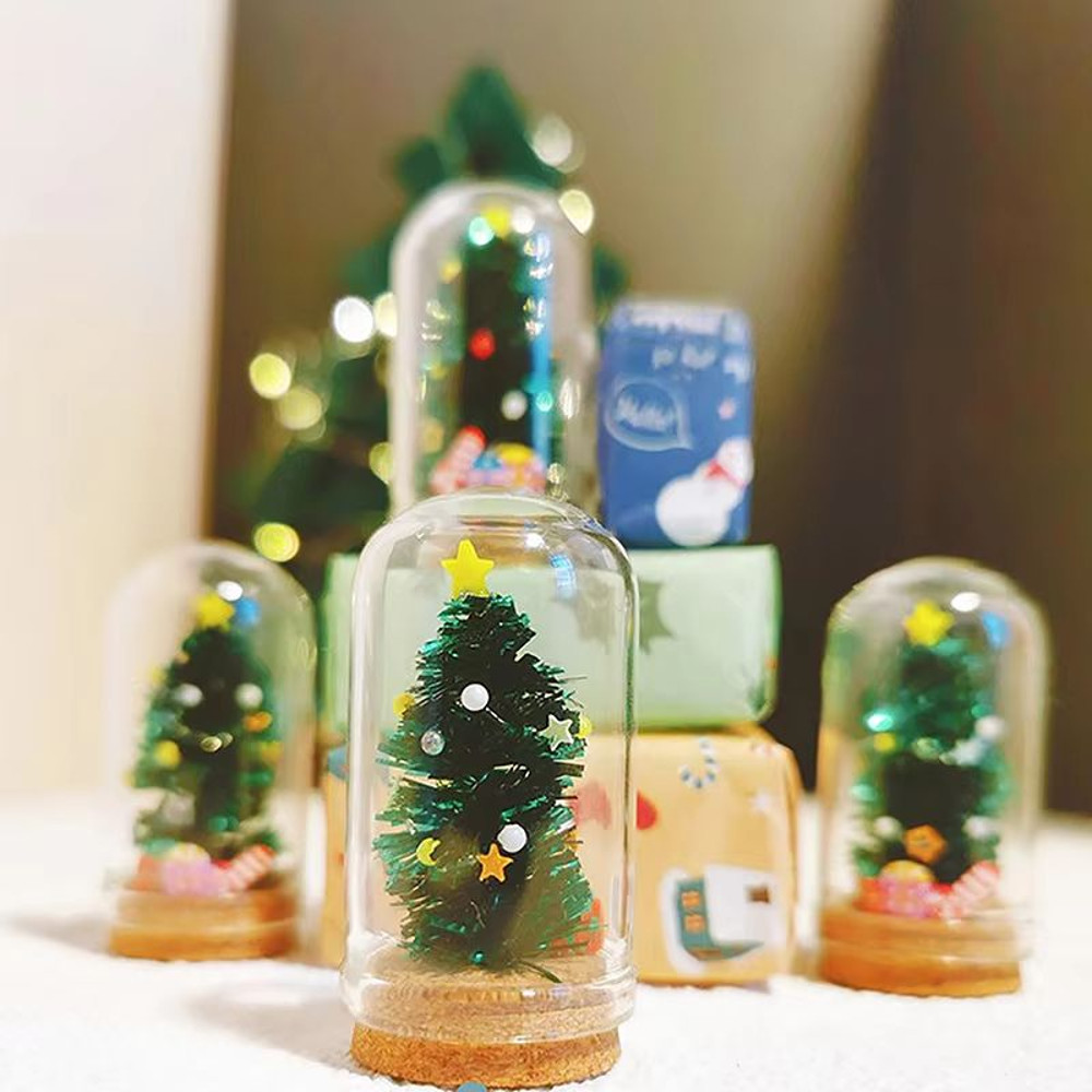 Miniature Glass Christmas Tree Dollhouse Decor Bottle Model 3