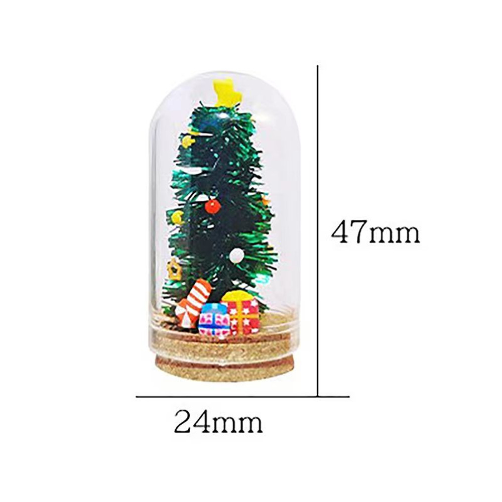 Miniature Glass Christmas Tree Dollhouse Decor Bottle Model 5
