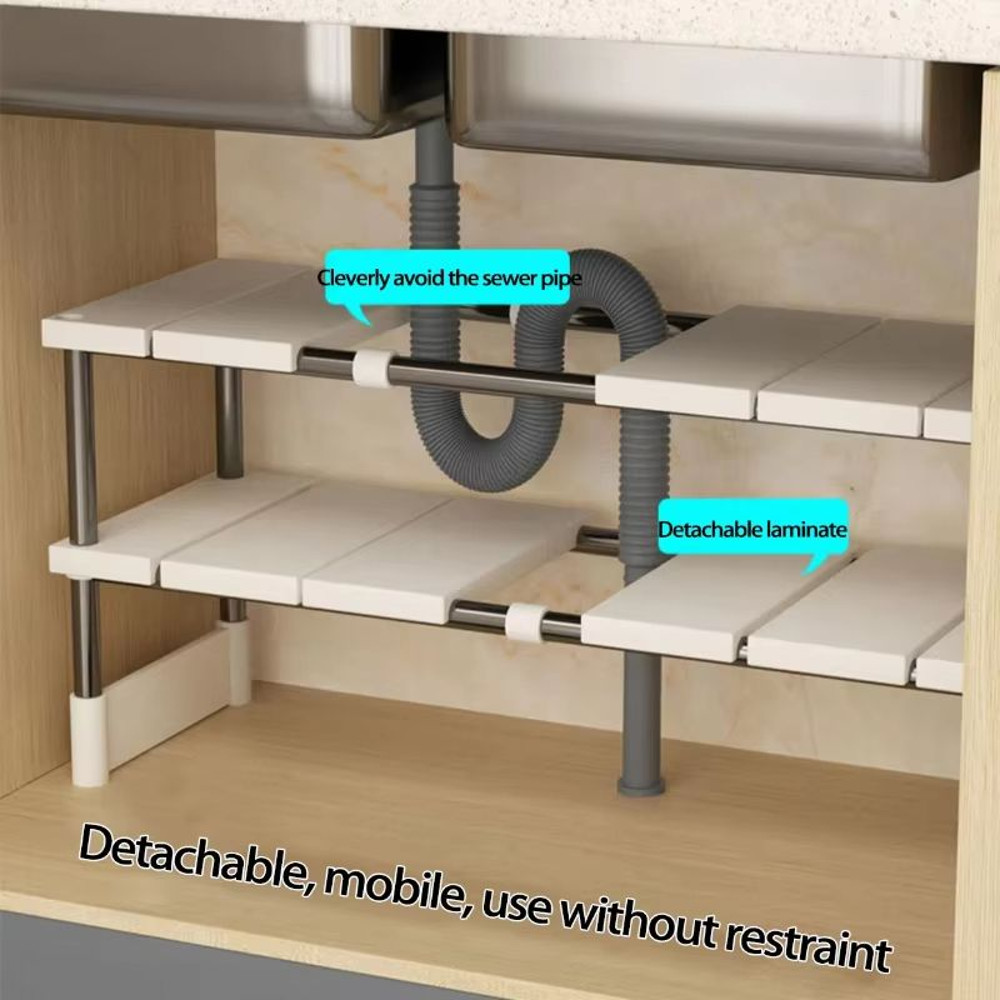 Space Efficient Retractable Under Sink Storage Organizer 1