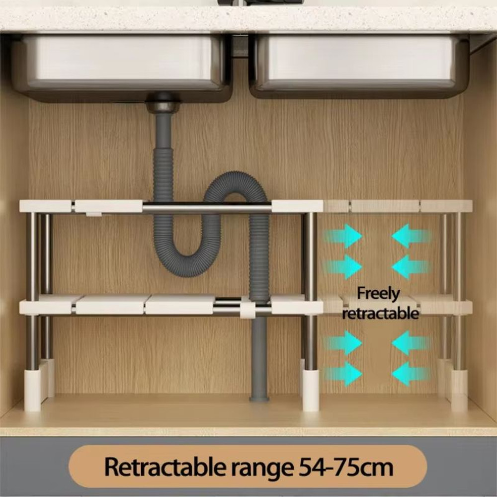 Space Efficient Retractable Under Sink Storage Organizer 2