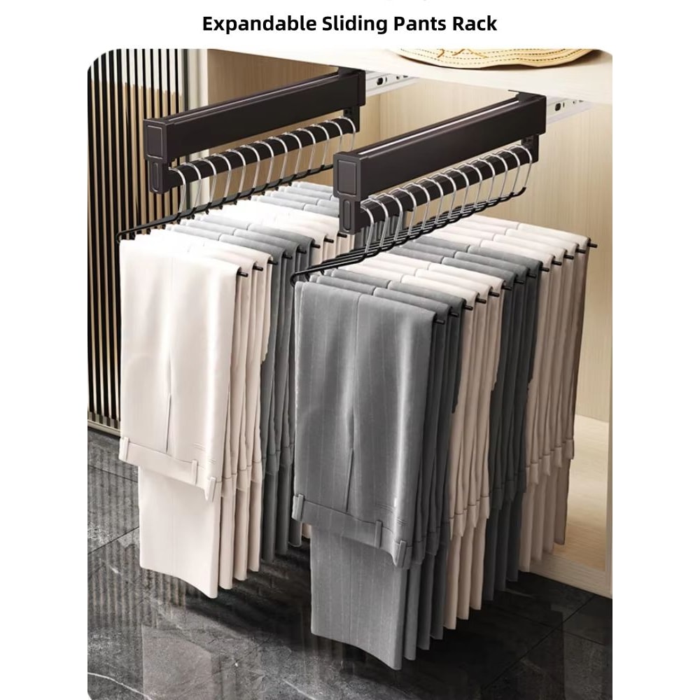 SpaceSaving Expandable Sliding Pants Rack 0