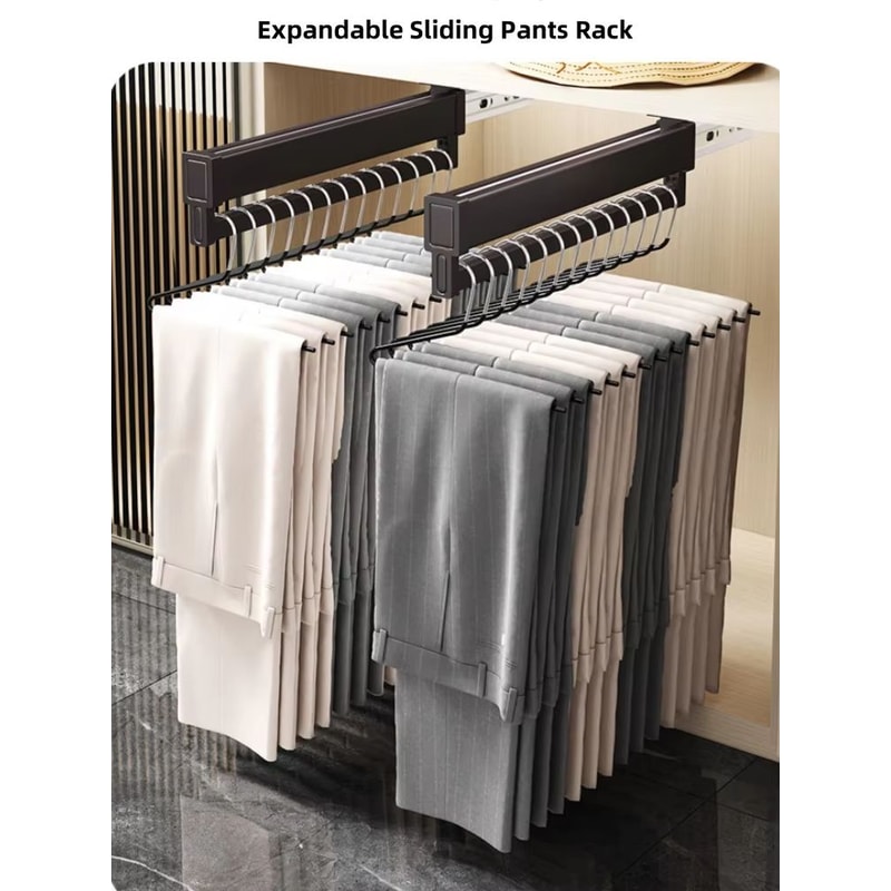 SpaceSaving Expandable Sliding Pants Rack 0
