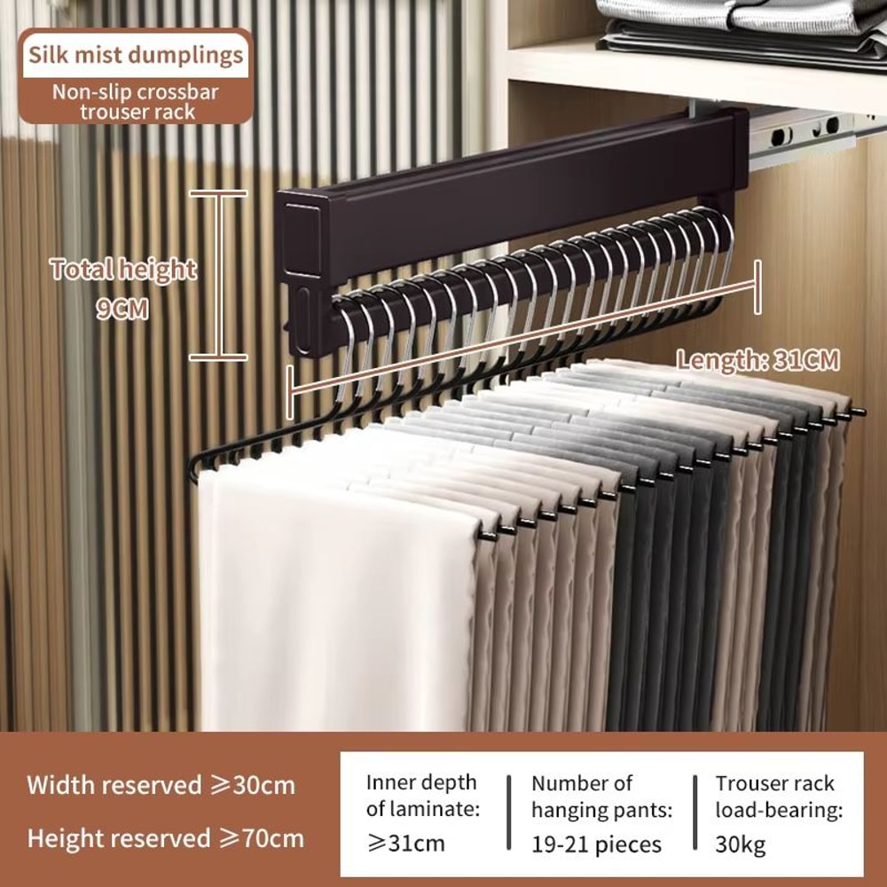 SpaceSaving Expandable Sliding Pants Rack 10