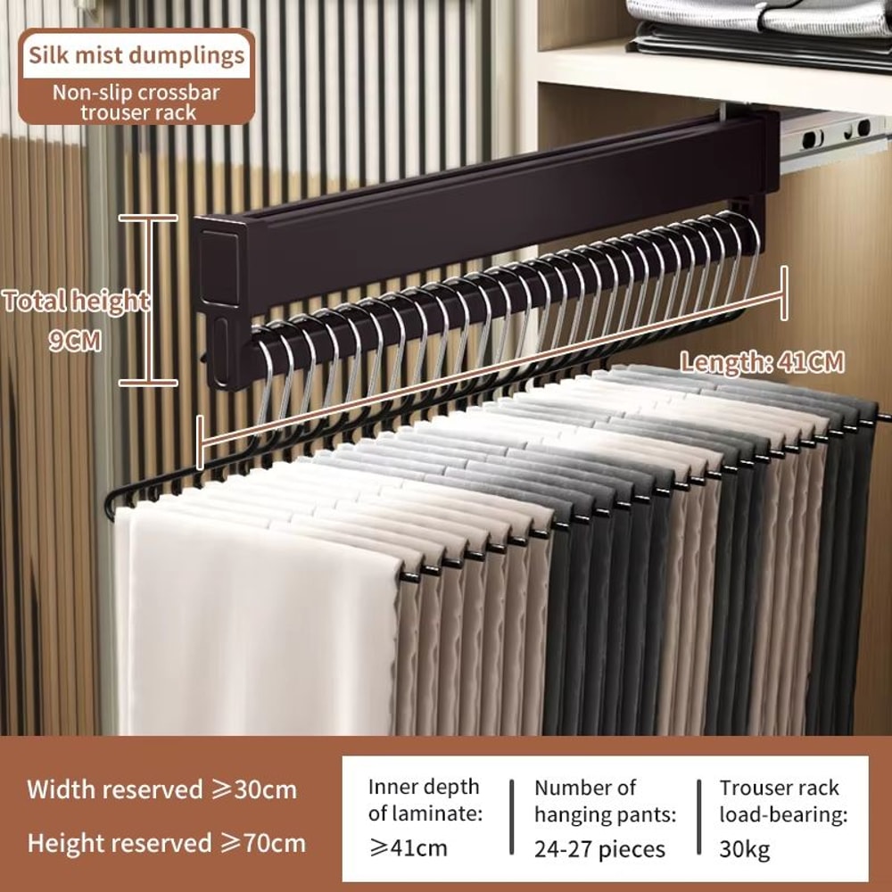 SpaceSaving Expandable Sliding Pants Rack 12