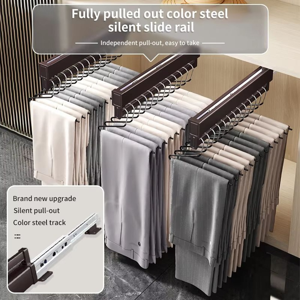 SpaceSaving Expandable Sliding Pants Rack 1