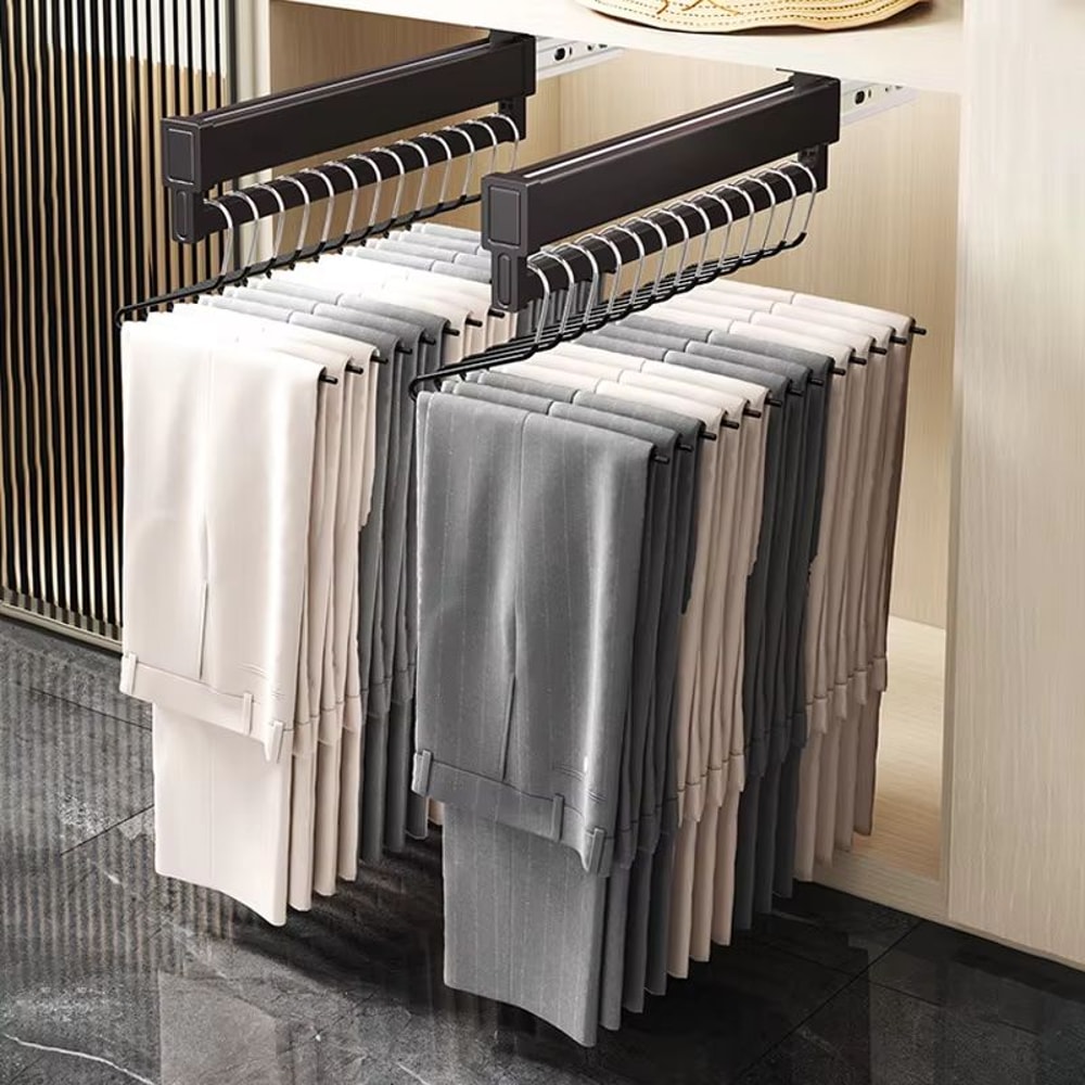SpaceSaving Expandable Sliding Pants Rack 2