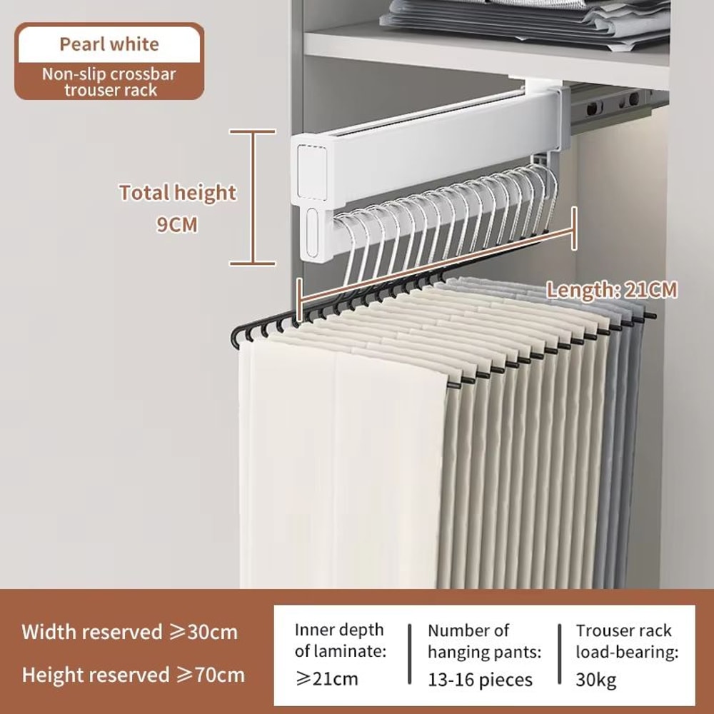 SpaceSaving Expandable Sliding Pants Rack 16