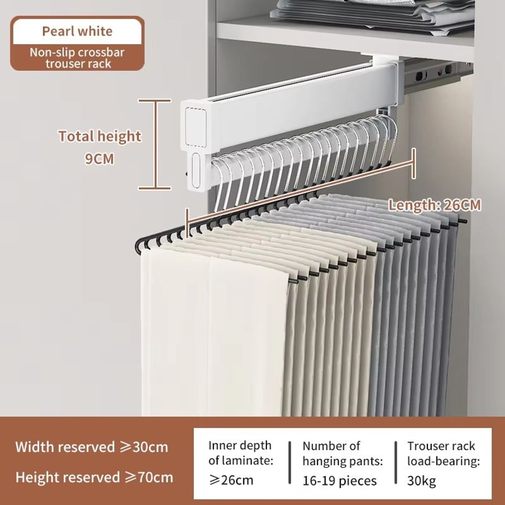 SpaceSaving Expandable Sliding Pants Rack 17