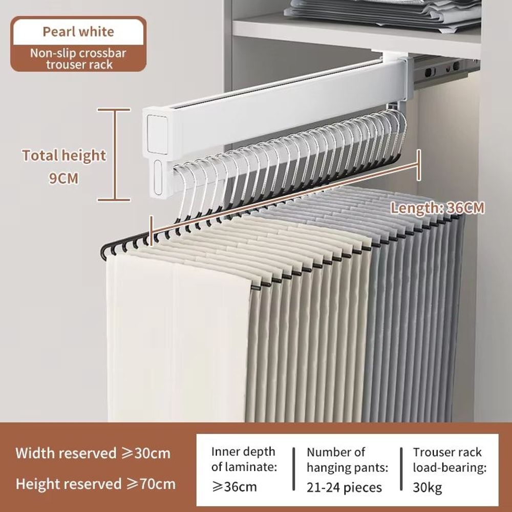 SpaceSaving Expandable Sliding Pants Rack 19