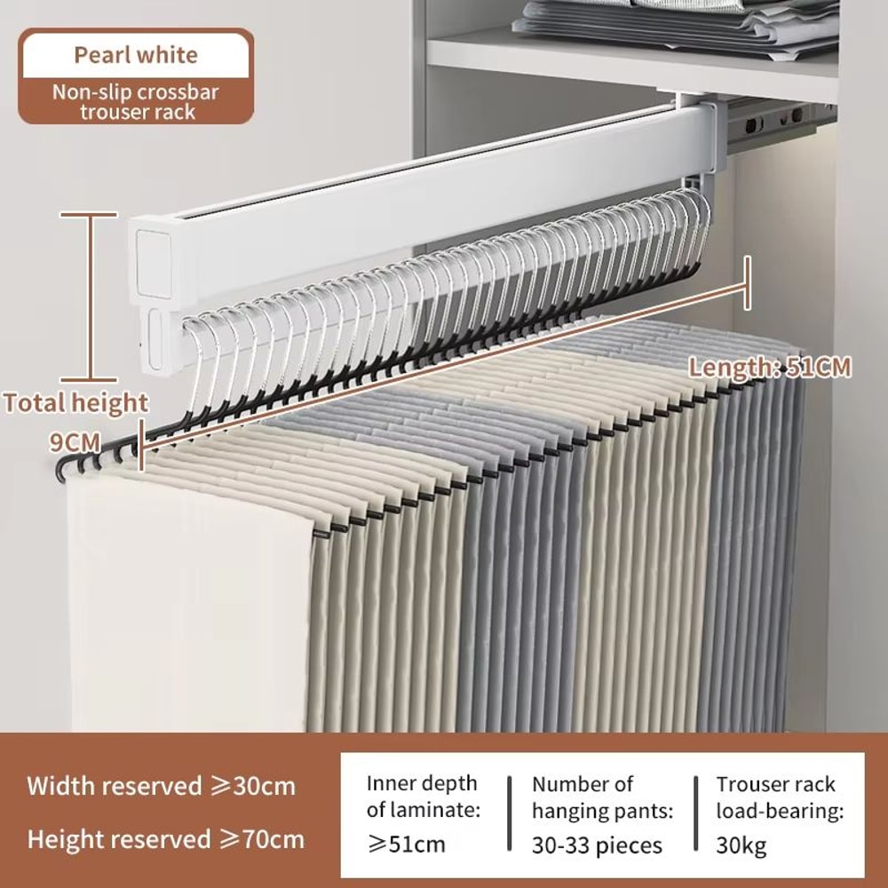 SpaceSaving Expandable Sliding Pants Rack 22