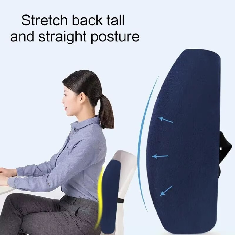 Memory Foam Lumbar Support Pillow Ergonomic Car Seat Office Chair Cushion With Breathable Mesh Co 2