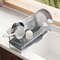 Stainless Steel Dish Drying Rack Over The Sink With Tray 2