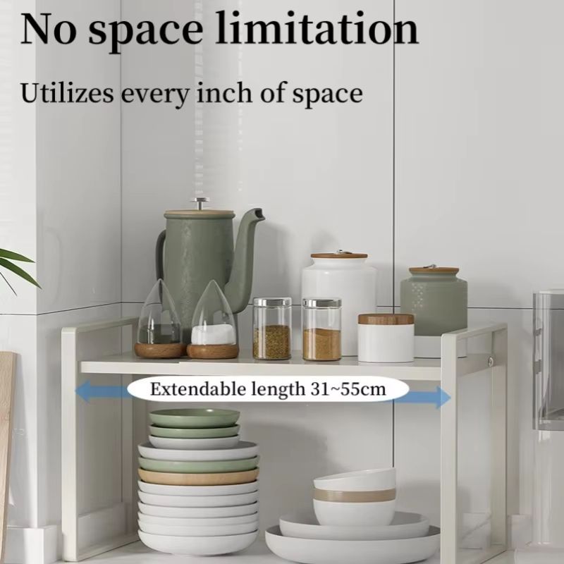 Adjustable Retractable Wardrobe Shelf And Cabinet Organizer Rack 3