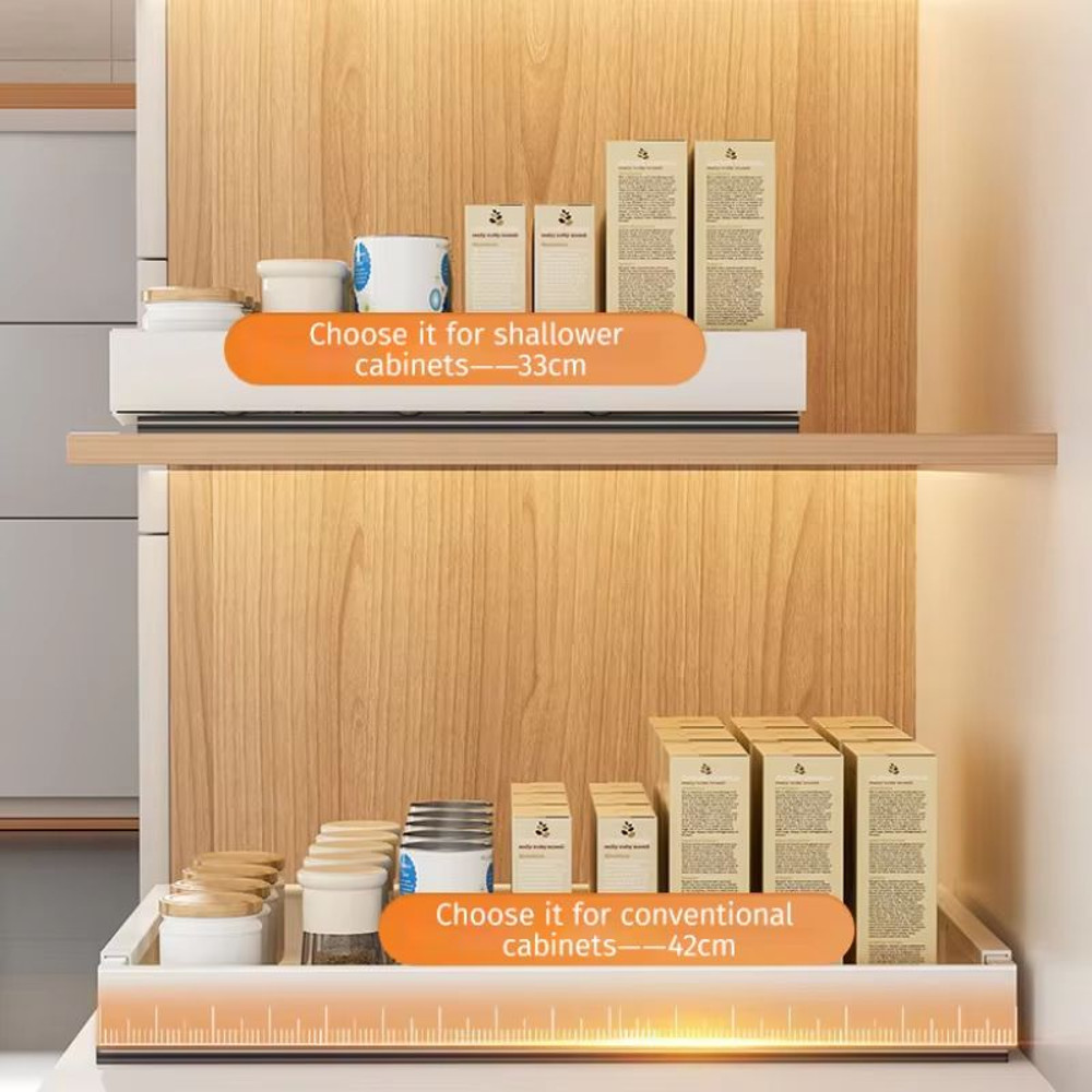 Retractable Kitchen Drawer Storage Rack With Slide Rails 5