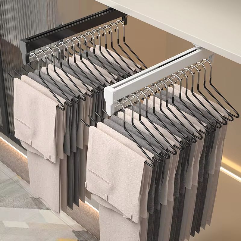 Top Mount Extendable Wardrobe PullOut Clothes Rail 1