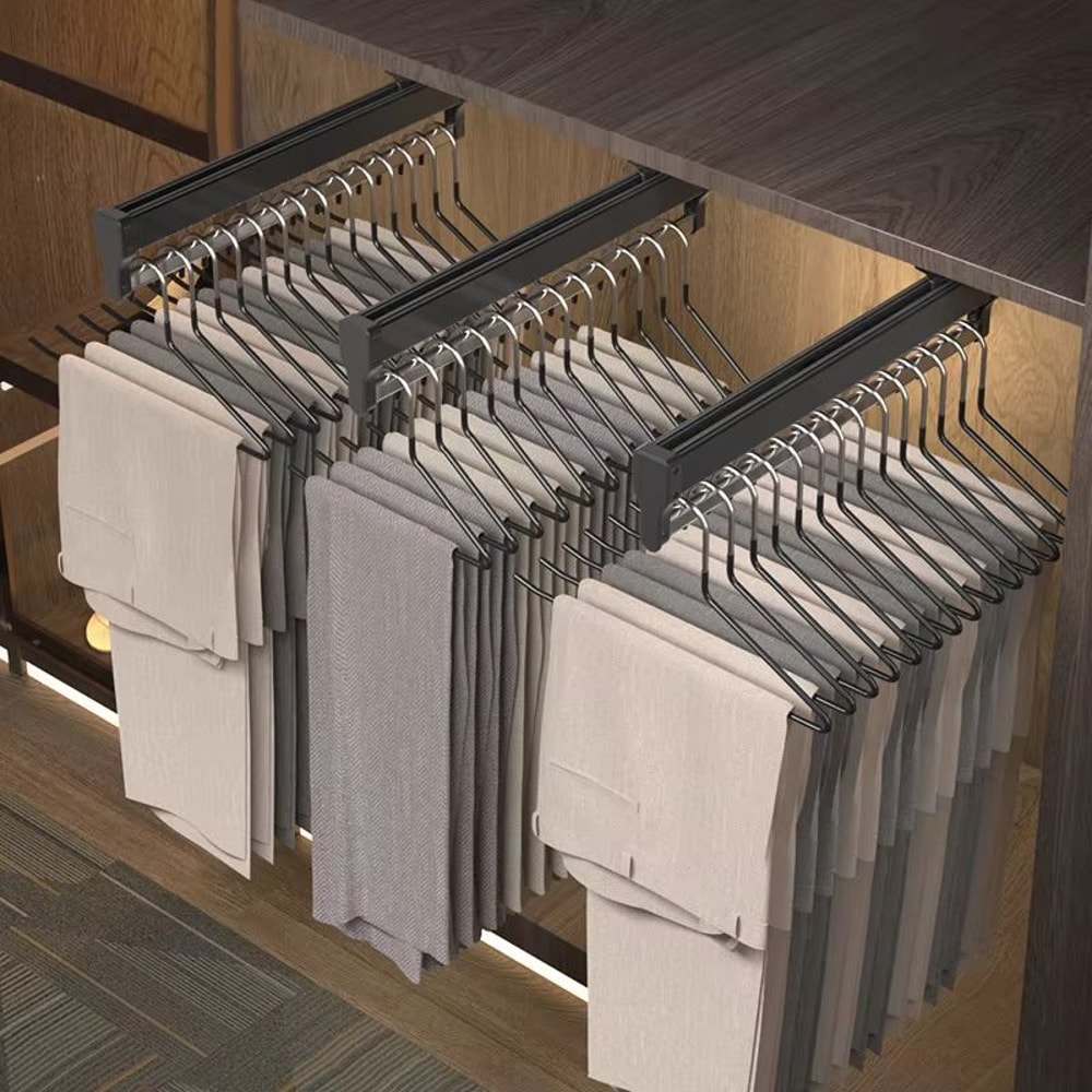 Top Mount Extendable Wardrobe PullOut Clothes Rail 3