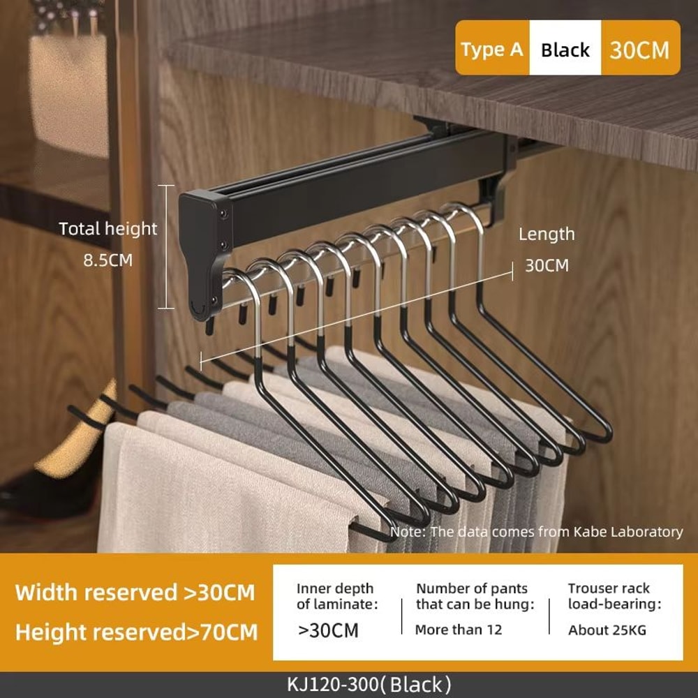 Top Mount Extendable Wardrobe PullOut Clothes Rail 11