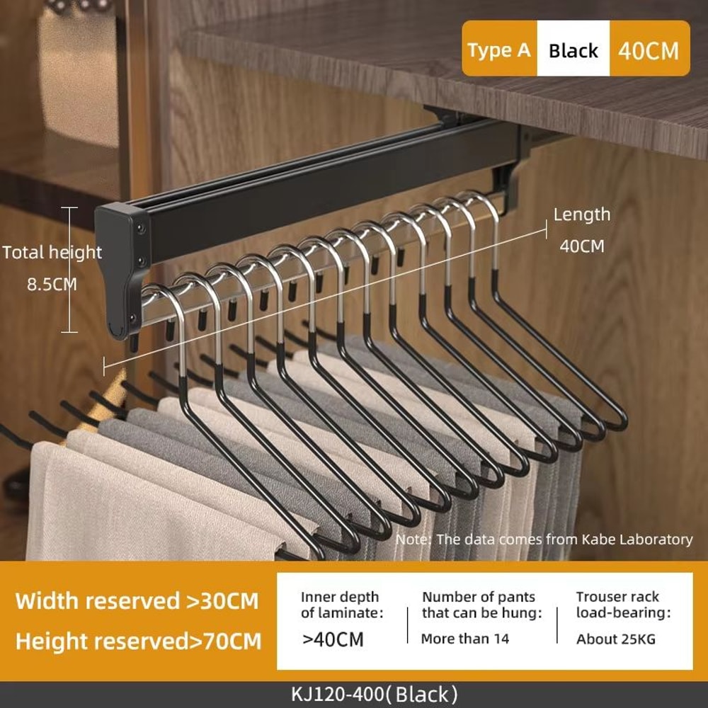 Top Mount Extendable Wardrobe PullOut Clothes Rail 13