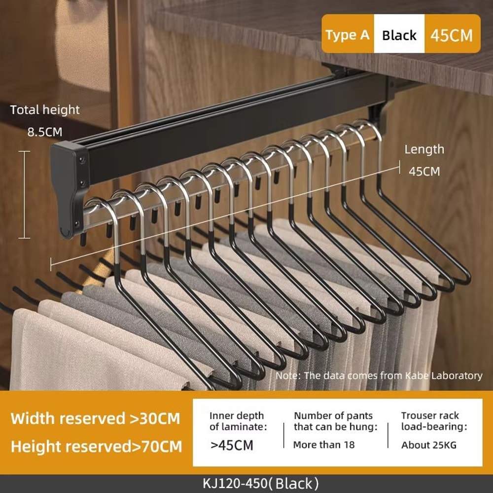 Top Mount Extendable Wardrobe PullOut Clothes Rail 14