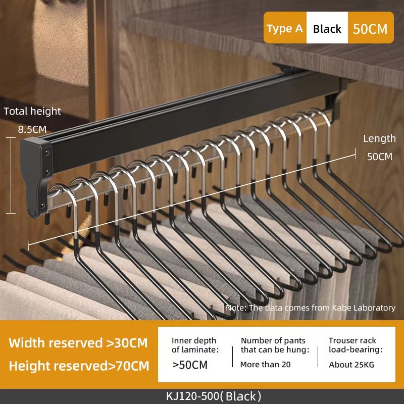 Top Mount Extendable Wardrobe PullOut Clothes Rail 15