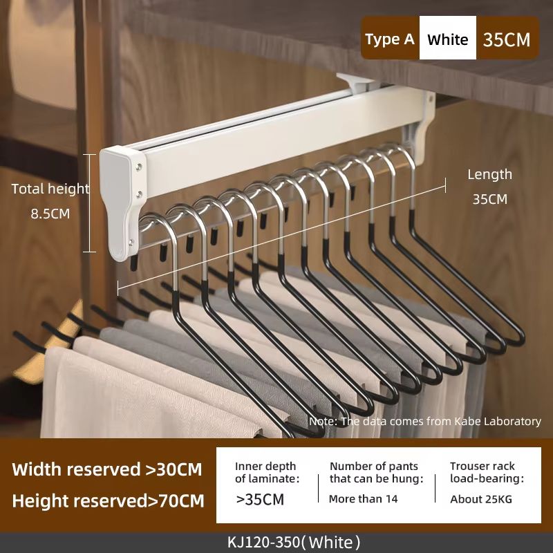 Top Mount Extendable Wardrobe PullOut Clothes Rail 18