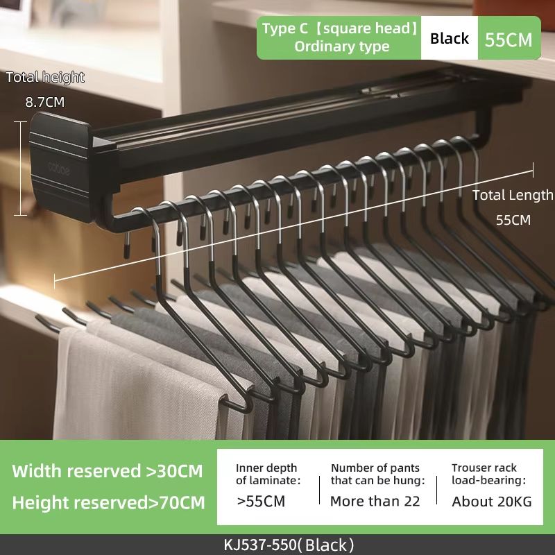 Top Mount Extendable Wardrobe PullOut Clothes Rail 20