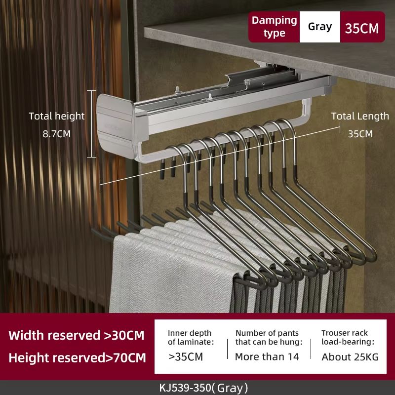 Top Mount Extendable Wardrobe PullOut Clothes Rail 24