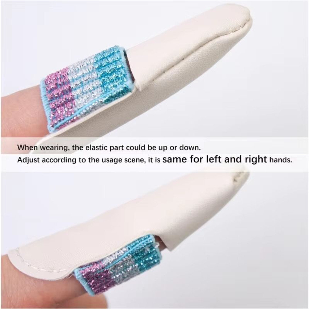 Leather Finger Protector Thimbles For Knitting Crochet And Embroidery 2Piece Set 4