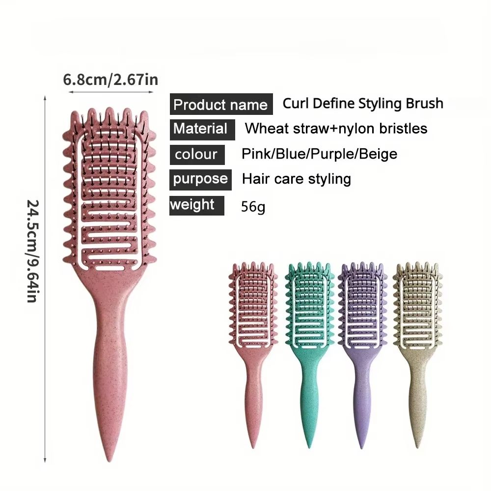 Curl Define Boar Bristle Detangling Styling Brush For Curly Hair 5